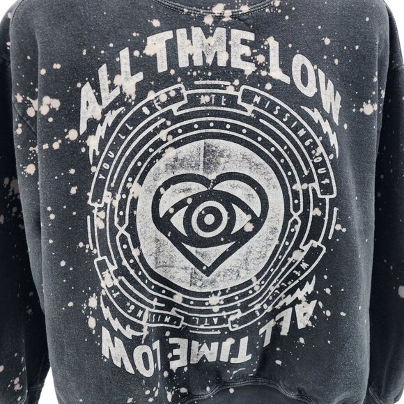 All Time Low Adult XL Sweatshirt Gildan Premium Splatter Missing You Graphic Tie - Picture 3 of 11